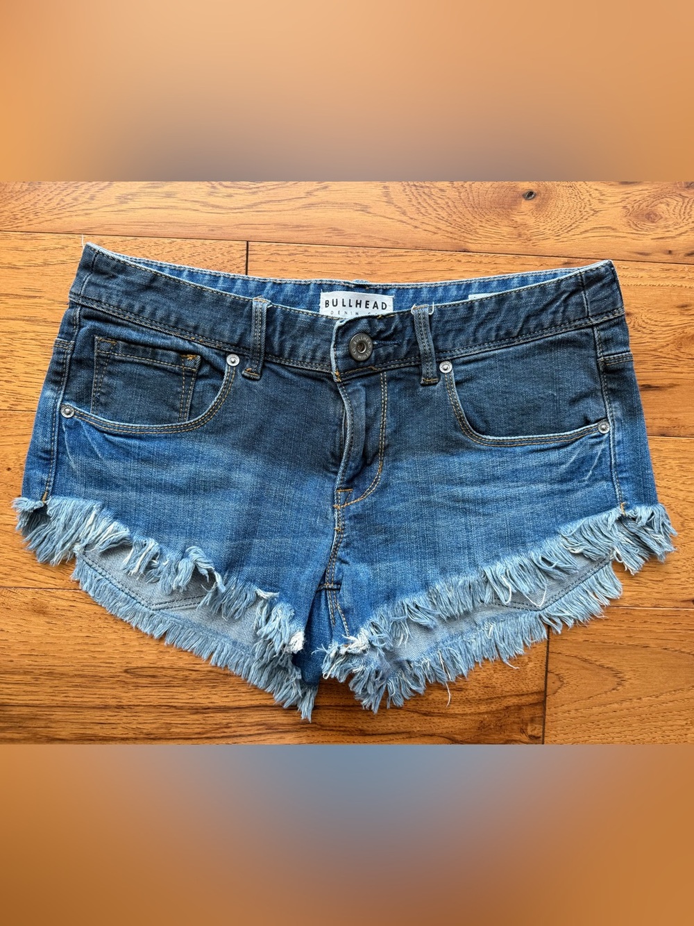 PacSun Bullhead Denim Co. Cutoff Ombré Raw Frayed Hem Denim Jean Shorts Size 5